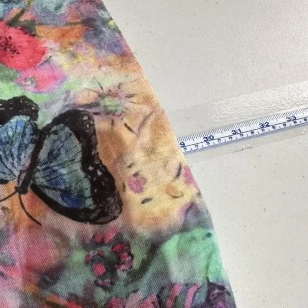 Vintage Y2K Women's Butterfly Floral Rectangular Wrap Scarf Multicolor One Size‎